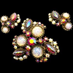 JULIANA D&E SCHREINER Glass Opal Dragons Breath Jelly Stone Aurora Borealis Broo